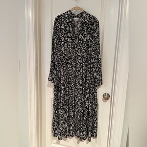 Ganni black maxi dress size small.